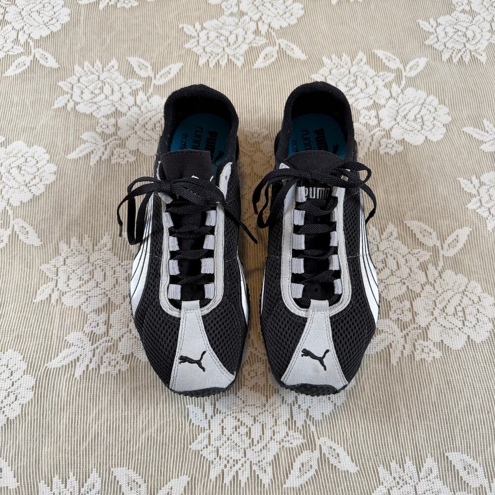 Puma Running Black & Silver Retro Sneakers Size 7.5